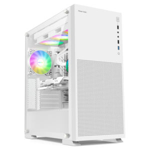Hurricane Beast Desktop Tablero grande Lado de vidrio Transparente ATX Consola <span class=keywords><strong>Caja</strong></span> de juegos de computadora Blade 360 <span class=keywords><strong>Caja</strong></span> de una sola máquina blanca - Product Image 3