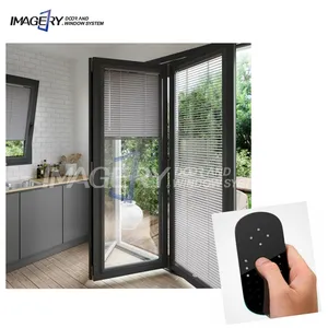 simple design double glazed remote control aluminum blind/louver window/glass shutter/aluminum roller shutter for the hotel