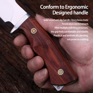 Cuchillo Portátil Multifuncional de Acero Inoxidable para Exteriores, Cuchillo para Carne y Frutas con Mango de Madera, Personalizable OEM - Product Image 4