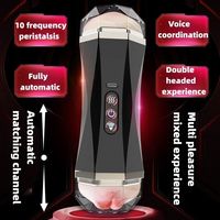 2-in-1 Automatischer Männlicher Masturbator mit Penispumpe, Abnehmbarer Taschenmuschi-Flugzeugbecher mit Verschiedenen Modi