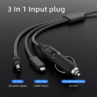 Cable 3 en 1 para Starlink Mini 100W entrada USB C a DC Cable de alimentación 12V-24V DC Cable de alimentación de coche para Starlink Mini