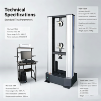 WDW-10 10kN Probador de Tracción Electrónico de Doble Columna para Pruebas de Fuerza de Rotura y Alongamiento de Cables, Plásticos y Compuestos