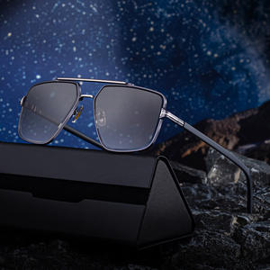 Nouvelles lunettes de soleil à monture carrée pour hommes, monture en plastique noir et métal, Protection UV400, Style extérieur WF 5G338 - Product Image 4