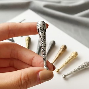 Accessori per Bolo Tie: Ciondolo in Metallo con Motivo a <span class=keywords><strong>Campanula</strong></span>, Stile Europeo e Americano con Motivo a Foglia di Acanto Vintage. - Product Image 6