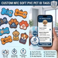 Gantungan Kunci NFC Stainless Steel Logo Kustom Ramah Lingkungan dengan Tag Hewan Peliharaan PVC 2D untuk Merchandise Hewan Peliharaan, Hadiah Promosi, dan Souvenir