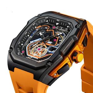 超高級機械式ムーブメント搭載レーシングウォッチ メンズ 防水3BAR アナログ文字盤 合金シリコン スポーツスタイル 45mm <span class=keywords><strong>2026</strong></span>年3月展示会 - Product Image 1