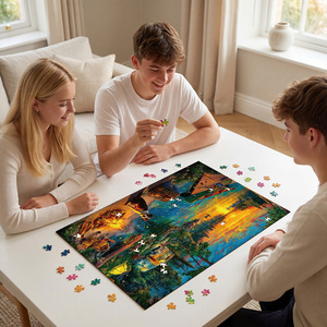 OEM Puzzle Factory Customization 1000 Pieces Campfire Homecoming <b>Jigsaw</b> puzzle for Educational Toy - Product Image 2