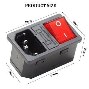 C13 C14公插座面板交流dc插座，带保险丝和翘板开关母交流电源连接器 - Product Image 2