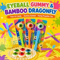 Bonbons gélifiés fantaisie d'Halloween en gros, bonbons gélifiés en forme d'œil et de lèvre de couleurs assorties pour les confiseries en vrac