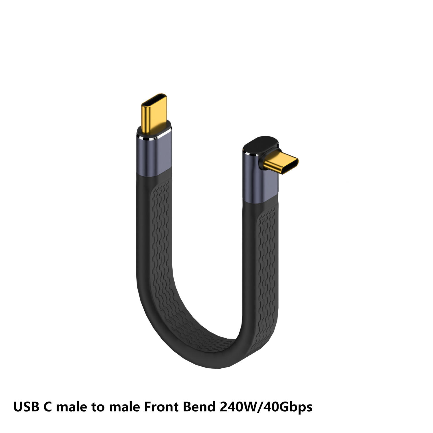 C mâle vers C mâle, coudé vers l'avant, noir