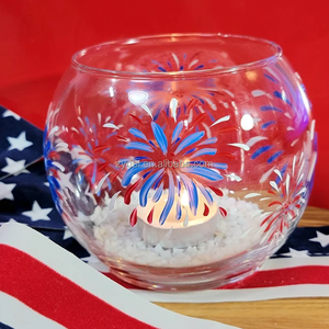 Porte-bougie décoratif polyvalent <span class=keywords><strong>en</strong></span> <span class=keywords><strong>verre</strong></span>, <span class=keywords><strong>verre</strong></span> sans plomb et peinture sans danger pour les aliments, parfait pour les bougies chauffe-plat et les accents décoratifs de la maison - Product Image 4