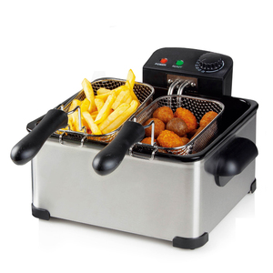 หม้อทอดไฟฟ้าสแตนเลสแบบสองตะกร้า ขนาด 5 ลิตร กำลังไฟ 2000 วัตต์ - Product Image 2