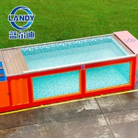 Moderner Container-Aufstellpool mit Spezialfilter, maßgeschneiderter Poolabdeckung und Liner von Landy