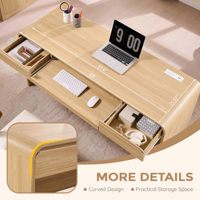 Table console en bois élégante et durable à 3 tiroirs avec des bords courbes lisses pour la décoration de la maison