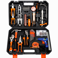 Kit d'outils de réparation multifonction avec pistolet à colle chaude, douille, clé hexagonale, testeur de tension pour l'entretien électrique domestique et le bricolage