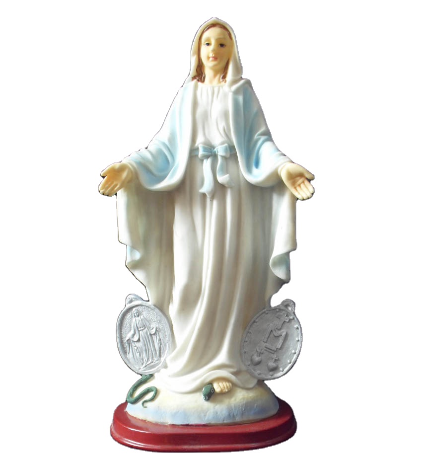 Estátua de Maria Sagrada em poliresina para decoração de casa, estatueta de religião, ornamentos de resina para decoração de casa, natureza, Xiamen, China