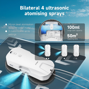 Limpiador de Vidrios con <span class=keywords><strong>Aspiradora</strong></span> y Pulverizador Ultrasónico, Robot de Limpieza de Ventanas con Múltiples Modos de Limpieza, Limpiador de Vidrios para Interiores y Exteriores - Product Image 4