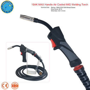 Antorcha de Soldadura <span class=keywords><strong>MIG</strong></span> BZL 15ak Refrigerada por Aire, Enchufe Europeo, Mango de Agarre Máximo, Revestimiento de Cable de Cobre, 3m 4m 5m, Embalaje Personalizado de Fábrica con LOGO OEM - Product Image 1