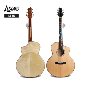 LX-R6 2020 NEW Custom Artwork Fretboard Inlay Flamed Maple Solid <b>Top</b> Acoustic Guitar - Product Image 1