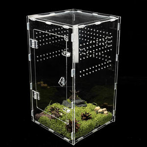 Transparant acryl modern voor glanzende laminatie afneembaar terrarium solide reptielenverblijf voor gekko's tarantula spin eenvoudig - Product Image 1