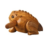 Handmade Percussion Musical Instrument Wooden Frog Craft Toy Wooden Ornament Frog Statues Souvenir
