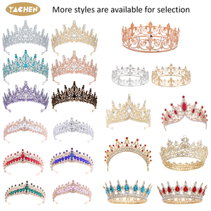 YACHEN lega di lusso strass diadema e corone per le donne festa di compleanno per matrimonio corona accessori per capelli - Product Image 6