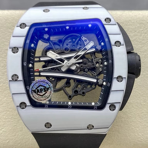 Reloj Mecánico Luminoso de Lujo y Súper Calidad, Resistente al Agua, Movimiento APS Factory RMUL2, RM061 NTPT, Esqueleto de Carbono Blanco - Product Image 1