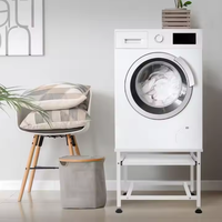 Gain d'espace accessoires de machine à laver blanchisserie support debout réglable en métal avec étagère coulissante