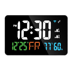 Nouvelle Arrivée Horloge Murale Électronique Connectée Wi-Fi Grande Taille avec Affichage Température & Humidité, Alarme et Alimentation USB pour Chambre et Décoration Intérieure - Product Image 1