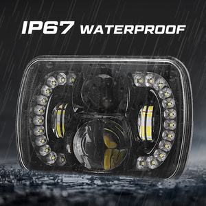 <span class=keywords><strong>2021</strong></span> 120W Hi/Lo Beam 6X7 5X7 proyector haz sellado rectángulo camión LED faro con DRL y señal de giro para Jeep XJ YJ - Product Image 5
