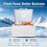 Congélateur coffre solaire 108L AC/DC 75W avec réfrigérant R134a pour petites entreprises, refroidissement compact et utilisation hors réseau