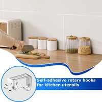 Ganchos para Colgar Utensilios de Cocina Debajo del Gabinete, 360 °   Soporte Giratorio para Utensilios sin Adhesivo, para Colgar Herramientas/Toallas