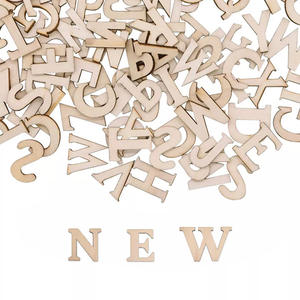 จีนขายส่ง OEM ODM Diy ไม้งานฝีมือ4ชิ้น1.75นิ้วเลเซอร์ตัด26ภาษาอังกฤษตัวอักษรไม้ - Product Image 1