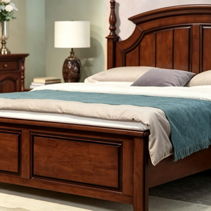 New Arrival Vertical Slat Solid Wood <b>Bed</b> <b>Frame</b> with Turned Spindle Posts for Classic Bedroom - Product Image 5