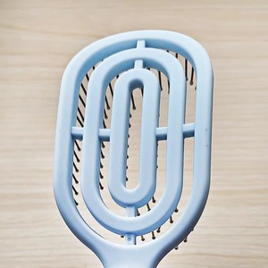 <b>Macaron</b>-colored openwork square massage comb, wet and dry dual-use cushion comb, fluffy styling comb, curved shape. - Product Image 3