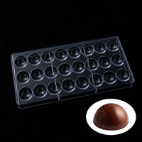 Moule à chocolat en plastique antiadhésif à 15/24/32/36 trous en forme de demi-sphère pour pralines, truffes, bonbons, chocolats
