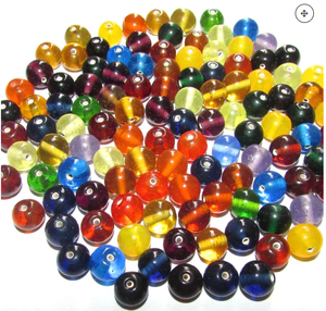 Cuentas de Cristal Redondas Lisas Multicolores de la Marca FE para la Fabricación de Joyas, Caja Suelta a Granel - Product Image 1