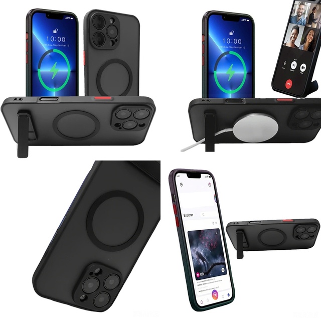 Magnetic Anti-Yellow Phone Case with Kickstand for iPhone 15 14 13 12 Plus 11 16 Pro Max 17 Air Cases, Mobile Cover Wholesale