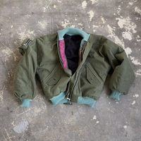 Veste bomber sur mesure, fabrication OEM, col montant, bordure côtelée, fermeture éclair, design coupé et cousu, vêtement d'extérieur vintage pour hommes