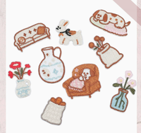 Patchs en tissu brodés, style maison, artistiques et confortables, thermocollants/auto-adhésifs, badges décoratifs faits à la main pour coques de téléphone, sacs