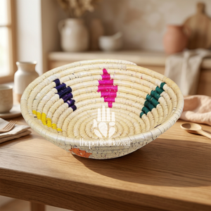 Grand panier de rangement circulaire de luxe en herbe de Moonj naturelle de 11 pouces - Écologique et durable, taille mini pour vêtements - Product Image 3