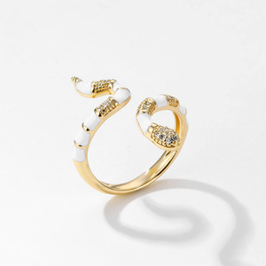 Bestseller Verstellbare Offene Schlangen-Messingringe mit Zirkonia 18K <span class=keywords><strong>Gold</strong></span> Vintage Schlangenförmiger Dünner <span class=keywords><strong>Ring</strong></span> für Damen und Herren - Product Image 1