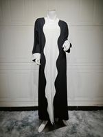 Abaya ouverte vintage pour femmes, kimono musulman, cardigan, kaftan du Ramadan, polyester respirant