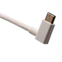Venta caliente 60W 3A ABS Shell Blanco USB Cables DE DATOS Soft TPE C Macho a C Macho 90 grados Ángulo recto para impresora