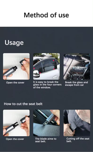 Marteau brise-vitre et coupe-ceinture de sécurité Outil d'évasion sous-marine Marteau de sécurité pour voiture Outil d'évasion d'urgence - Product Image 5