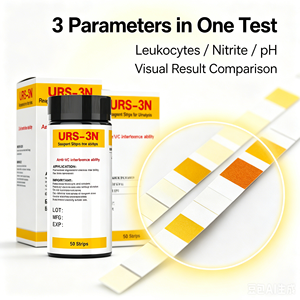 Bandelettes de test <span class=keywords><strong>urinaire</strong></span> URS-3N à 3 paramètres : Leucocytes, Nitrites, pH, Anti-VC Interférence - Product Image 3