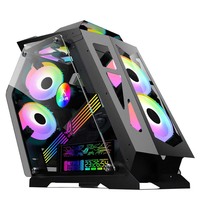 Nouvelle tour de PC de bureau Micro ATX personnalisée 2026, économique, verticale, avec RGB et verre trempé, pour jeux vidéo