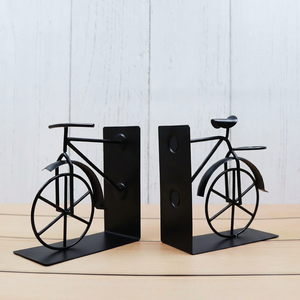 Lot de 2 serre-livres décoratifs en métal, design vélo vintage antique, pour la décoration des étagères de la maison et du bureau - Product Image 3