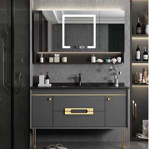 SANTOPOVA Furniture Floating Cabinets Traditional Oak Morden 60inches Large Contemporary Rock Bathroom Vanity - Product Image 4