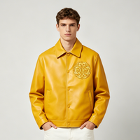 Veste universitaire en cuir pour homme, design 3D brodé sur mesure OEM, écologique, coupe-vent, style baseball pour l'extérieur